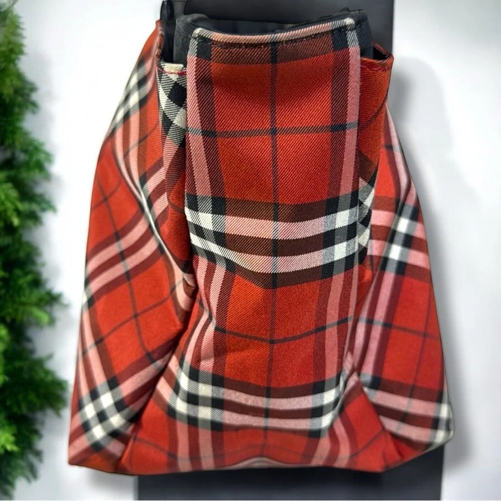 Burberry Blue Label Red Nova Check Vintage Mini Tote with COA - Like New